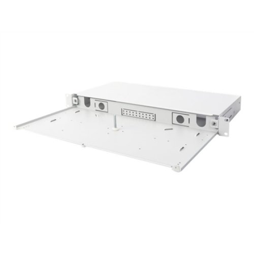 Fiber Optic Splice Box Front Panel, quick lock, 12x SC DX, 1U , DN-96200-QL , Grey