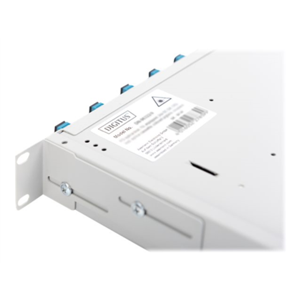 Fiber Optic Splice Box Front Panel, quick lock, 12x SC DX, 1U , DN-96200-QL , Grey