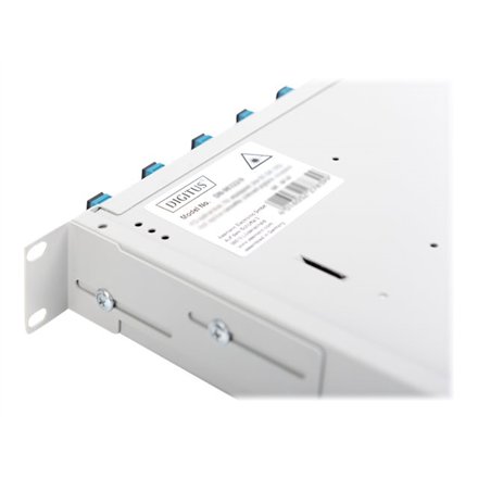 Fiber Optic Splice Box Front Panel, quick lock, 12x SC DX, 1U , DN-96200-QL , Grey