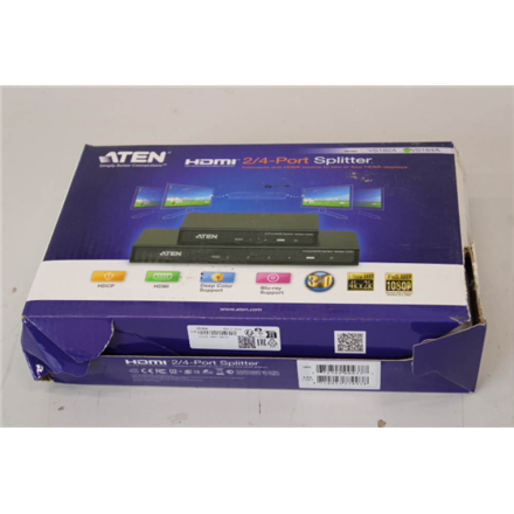 SALE OUT. , Aten , 4-Port 4K HDMI Splitter , VS184A , DAMAGED PACKAGING