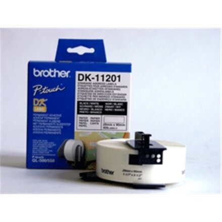 Brother , DK-11201 Standard Address Labels , Black, White , DK , 29mm x 90mm