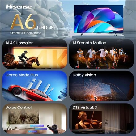 Hisense TV , 55A6S , 55 , Smart TV , VIDAA Smart OS , UHD , Black