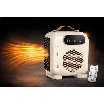 Adler LED Fan Heater with Remote Control , AD 7756 , Fan heater , 2000 W , Beige , IPX0