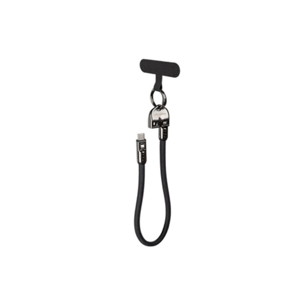 Lanberg USB-C M/M Lanyard/Keychain Cable, 0.3 m, 240 W , CA-CMCM-10LN-0003-BK