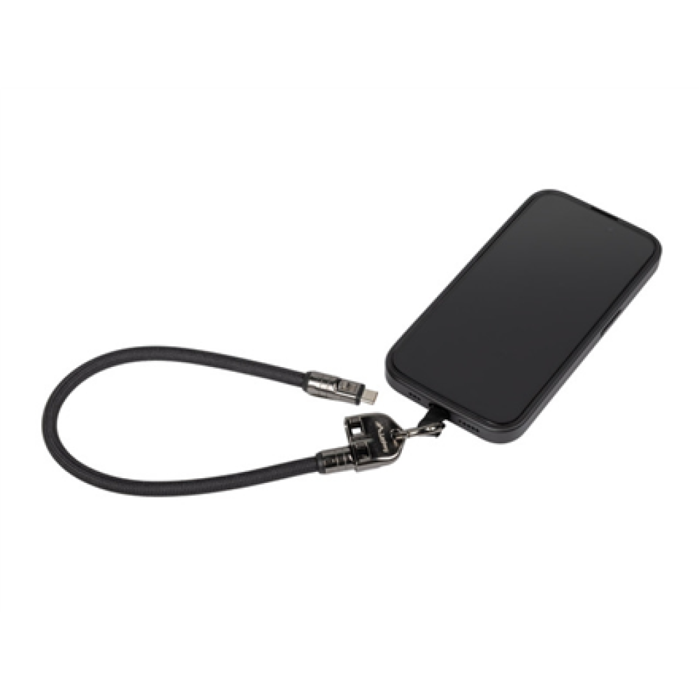 Lanberg USB-C M/M Lanyard/Keychain Cable, 0.3 m, 240 W , CA-CMCM-10LN-0003-BK