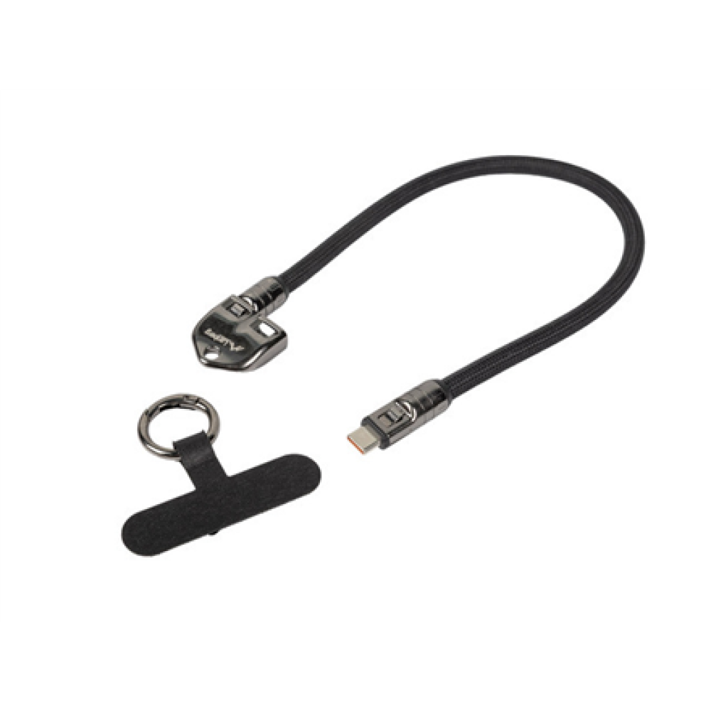 Lanberg USB-C M/M Lanyard/Keychain Cable, 0.3 m, 240 W , CA-CMCM-10LN-0003-BK