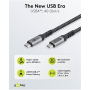 Goobay USB-C Cable, USB4, 1.8 m, bBack/Silver , USB-C to USB-C