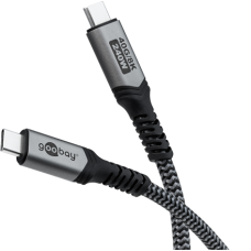 Goobay USB-C Cable, USB4, 1.8 m, bBack/Silver , USB-C to USB-C