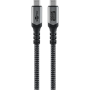 Goobay USB-C Cable, USB4, 1.8 m, bBack/Silver , USB-C to USB-C