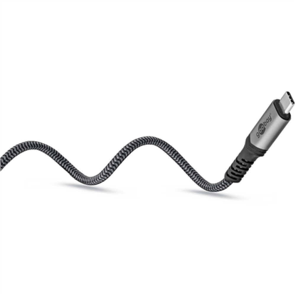 Goobay USB-C Cable, USB4, 1.8 m, bBack/Silver , USB-C to USB-C