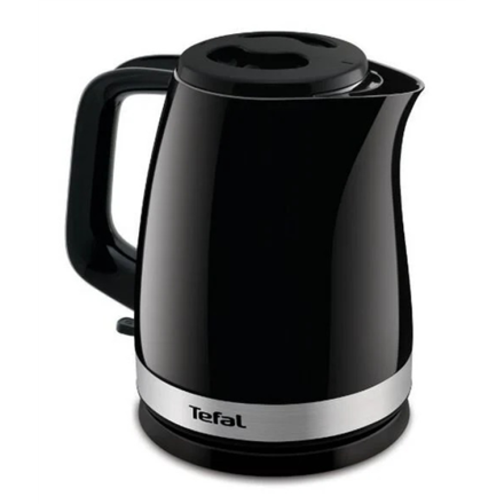 TEFAL Kettle , KO150F30 Delfini Vision , Electric , 2400 W , 1.5 L , Plastic , 360° rotational base , Black/Stainless steel