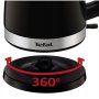 TEFAL , Kettle , KO150F30 Delfini Vision , Electric , 2400 W , 1.5 L , Plastic , 360° rotational base , Black/Stainless steel