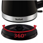 TEFAL Kettle , KO150F30 Delfini Vision , Electric , 2400 W , 1.5 L , Plastic , 360° rotational base , Black/Stainless steel