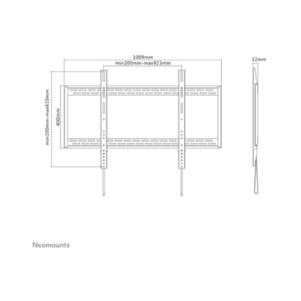 Neomounts Wall mount , LFD-W1000 TV mount wall , 60-100 , Maximum weight (capacity) 125 kg , Black