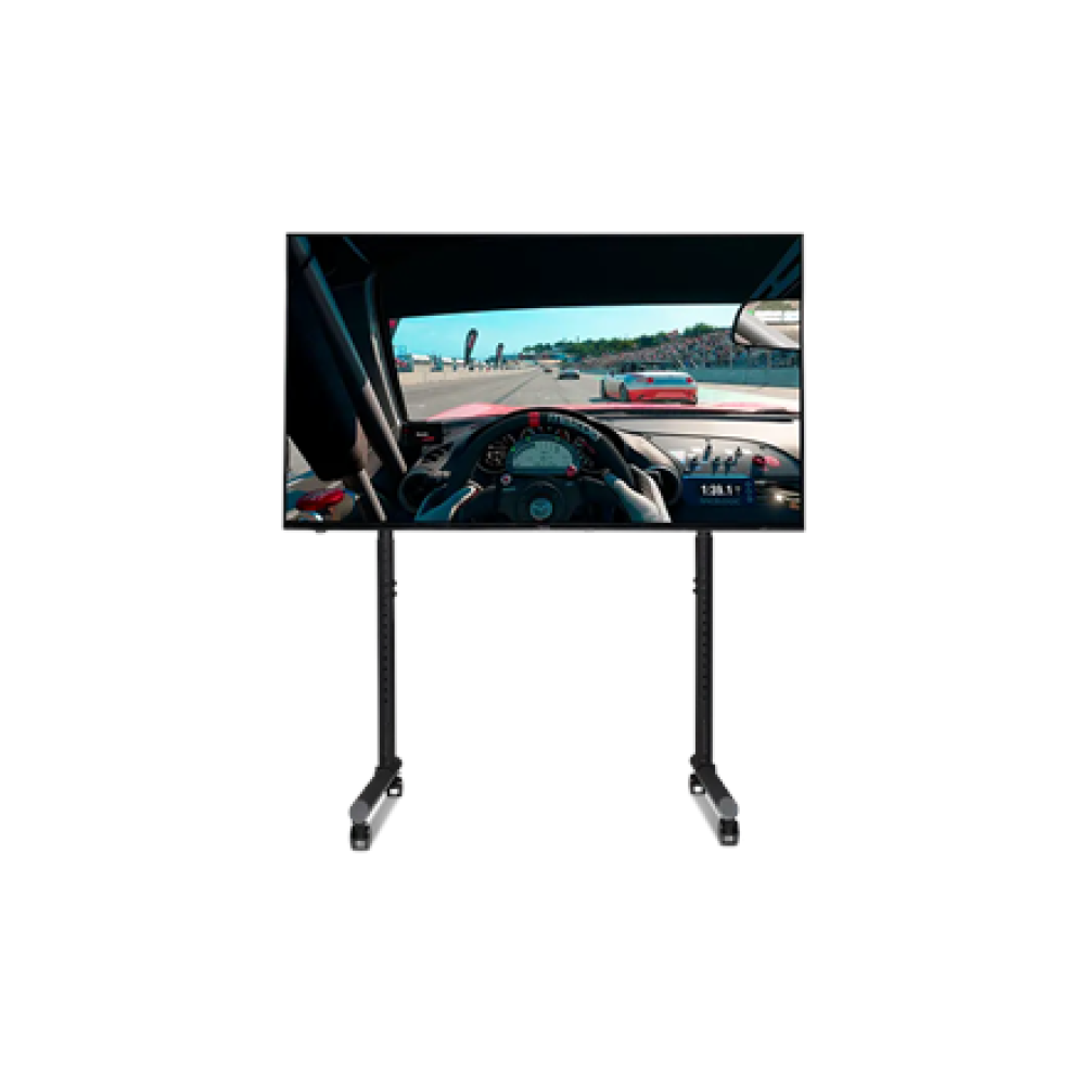 Next Level Racing Floor stand , Round Tube Freestanding Single Monitor Stand , Up to 65 , Height adjustment, Tilt , Maximum weight (capacity) 50 kg , Black