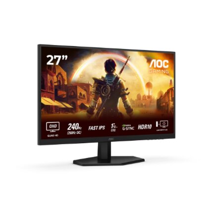 AOC , Q27G42ZE , 27 , IPS , QHD , 16:9 , 260 Hz , 1 ms , 2560 x 1440 pixels , 300 cd/m² , HDMI ports quantity 1 , Black
