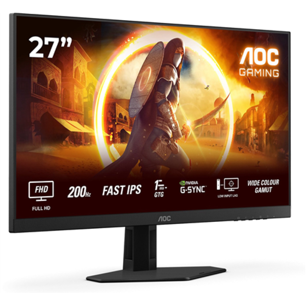 AOC , 27G4HRE , 27 , Fast IPS , FHD , 16:9 , 200 Hz , 1 ms , 1920 x 1080 pixels , 300 cd/m² , HDMI ports quantity 2 , Black