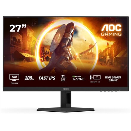 AOC , 27G4HRE , 27 , Fast IPS , FHD , 16:9 , 200 Hz , 1 ms , 1920 x 1080 pixels , 300 cd/m² , HDMI ports quantity 2 , Black