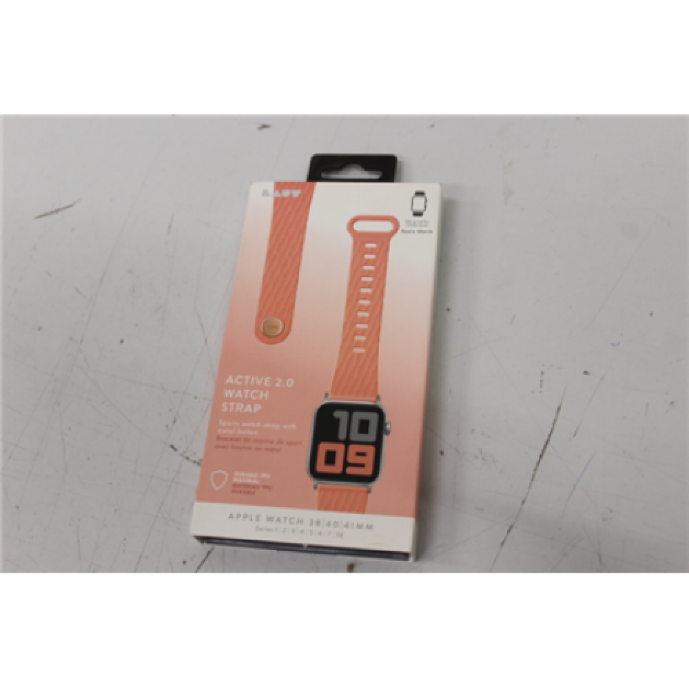 SALE OUT. LAUT , ACTIVE 2.0 , 38/40mm , Sport Watch Strap for Apple Watch , UNPACKED , Coral , Sport Polymer Material, Metal Button, Stainless Steel Connectors , Ergonomic fit, Easy lock, Easy Clean