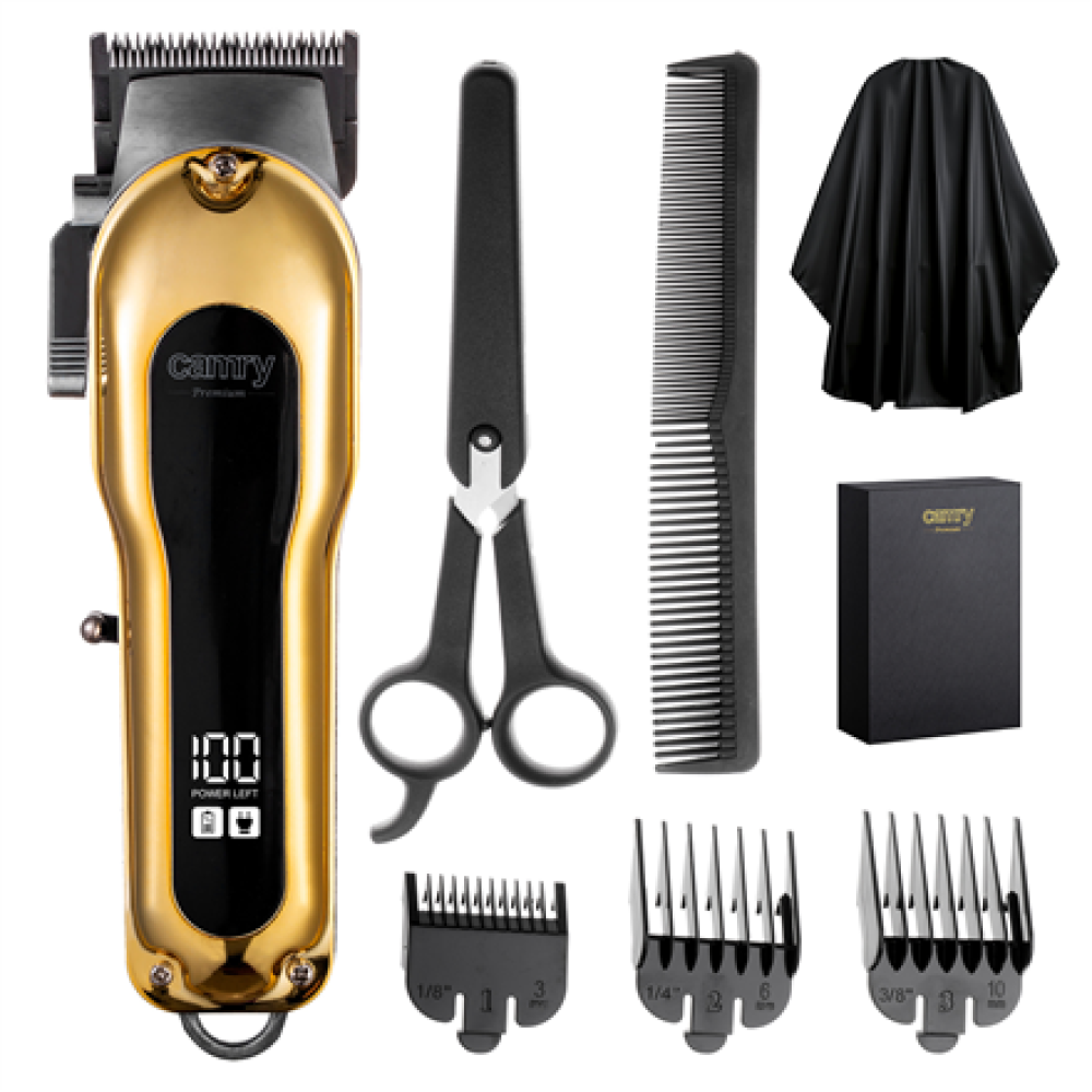 Camry Hair clipper with LCD display , CR 2844 , Cordless , Number of length steps 4 , Gold