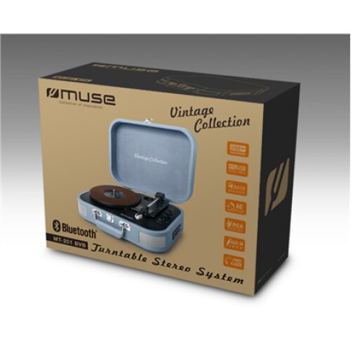 Muse , Turntable Stereo System , MT-201BVB , Turntable Stereo System , USB port , AUX in