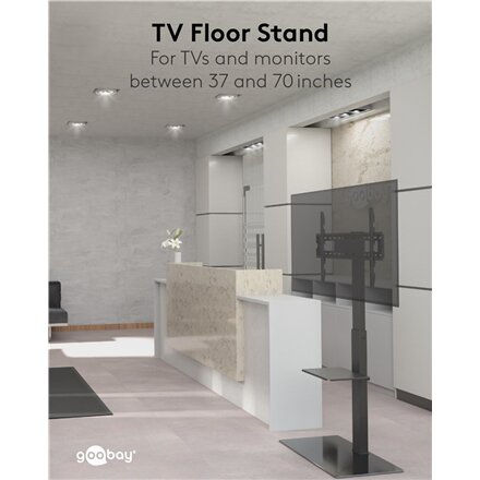Goobay Floor stand , TV Floor Stand Basic, Size L , Swivel , 37-70 , Maximum weight (capacity) 40 kg , Black