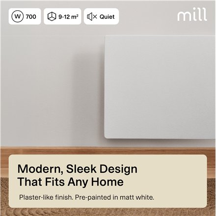 Mill Color Panel Heater , COLOR700DN , Panel Heater , 700 W , Suitable for rooms up to 9-12 m² , Matt White , IPX4