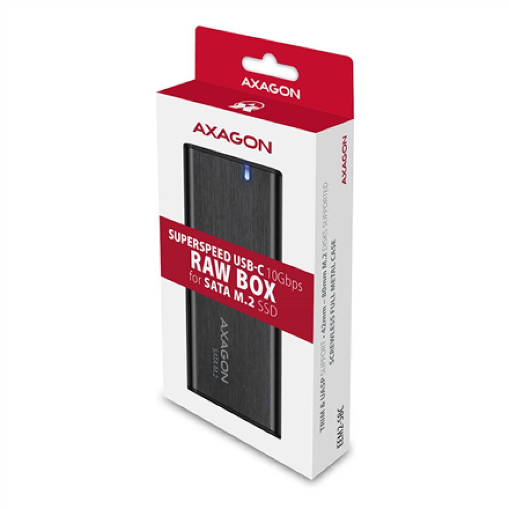 AXAGON External USB-C 3.2 Gen 2 metal box for M.2 SATA SSD disks , EEM2-SBC