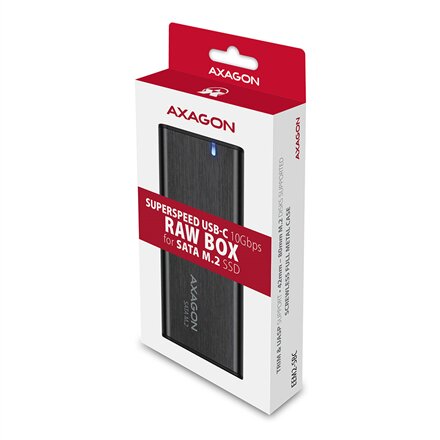AXAGON External USB-C 3.2 Gen 2 metal box for M.2 SATA SSD disks , EEM2-SBC