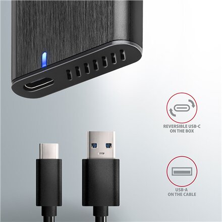 AXAGON External USB-C 3.2 Gen 2 metal box for M.2 SATA SSD disks , EEM2-SBC