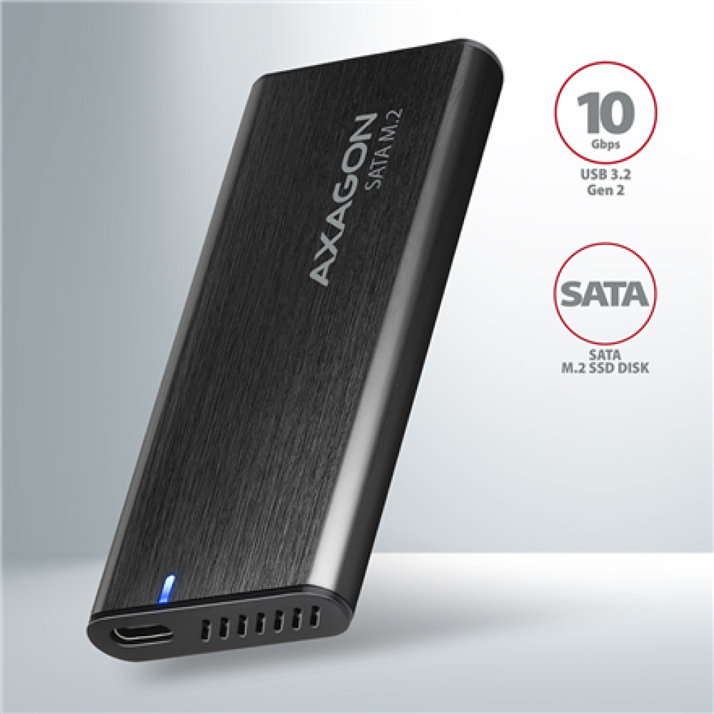 AXAGON External USB-C 3.2 Gen 2 metal box for M.2 SATA SSD disks , EEM2-SBC
