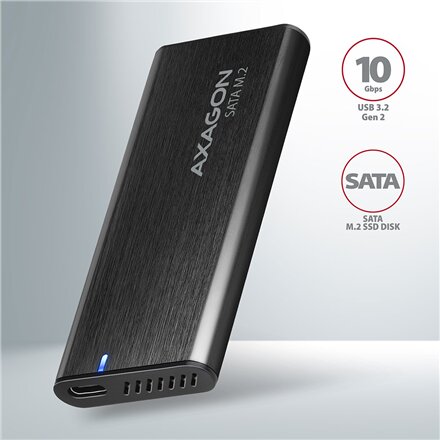 AXAGON External USB-C 3.2 Gen 2 metal box for M.2 SATA SSD disks , EEM2-SBC