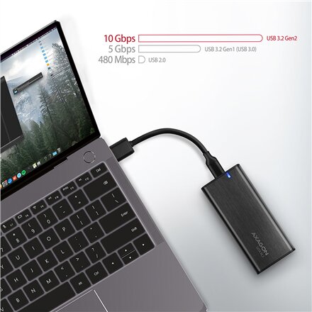 AXAGON External USB-C 3.2 Gen 2 metal box for M.2 SATA SSD disks , EEM2-SBC