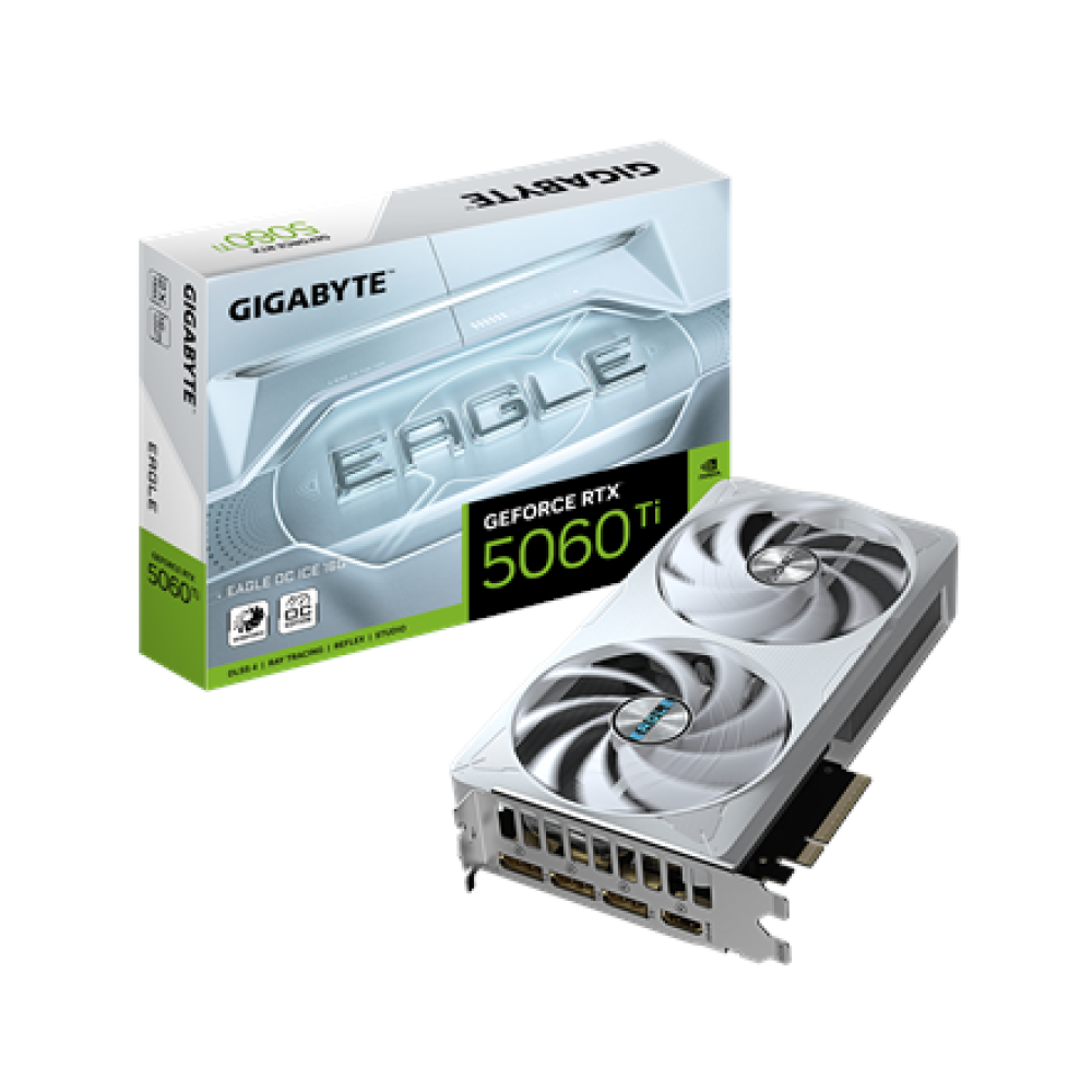 Gigabyte GeForce RTX 5060 Ti EAGLE OC ICE 16G , NVIDIA , 16 GB , GeForce RTX 5060 Ti , GDDR7 , HDMI ports quantity 1 , PCI-E 5.0