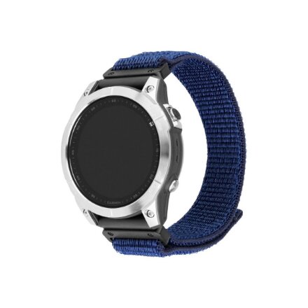 Fixed , Sporty Strap for Garmin QuickFit 22mm , 160-210 mm , Nylon , Dark blue