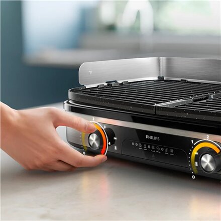 Philips HD6222/90 Table Grill, Black/Stainless Steel , Philips
