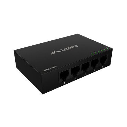 Lanberg , Switch 5x1GB/s Unmanagment Gigabit Ethernet Desktop 12V metal case , DSM1-1005 , Unmanaged , Desktop