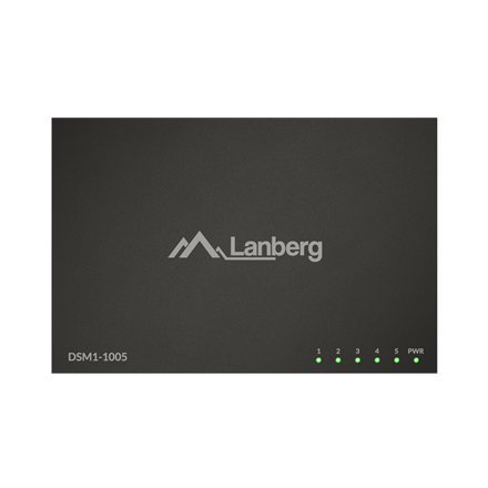 Lanberg , Switch 5x1GB/s Unmanagment Gigabit Ethernet Desktop 12V metal case , DSM1-1005 , Unmanaged , Desktop