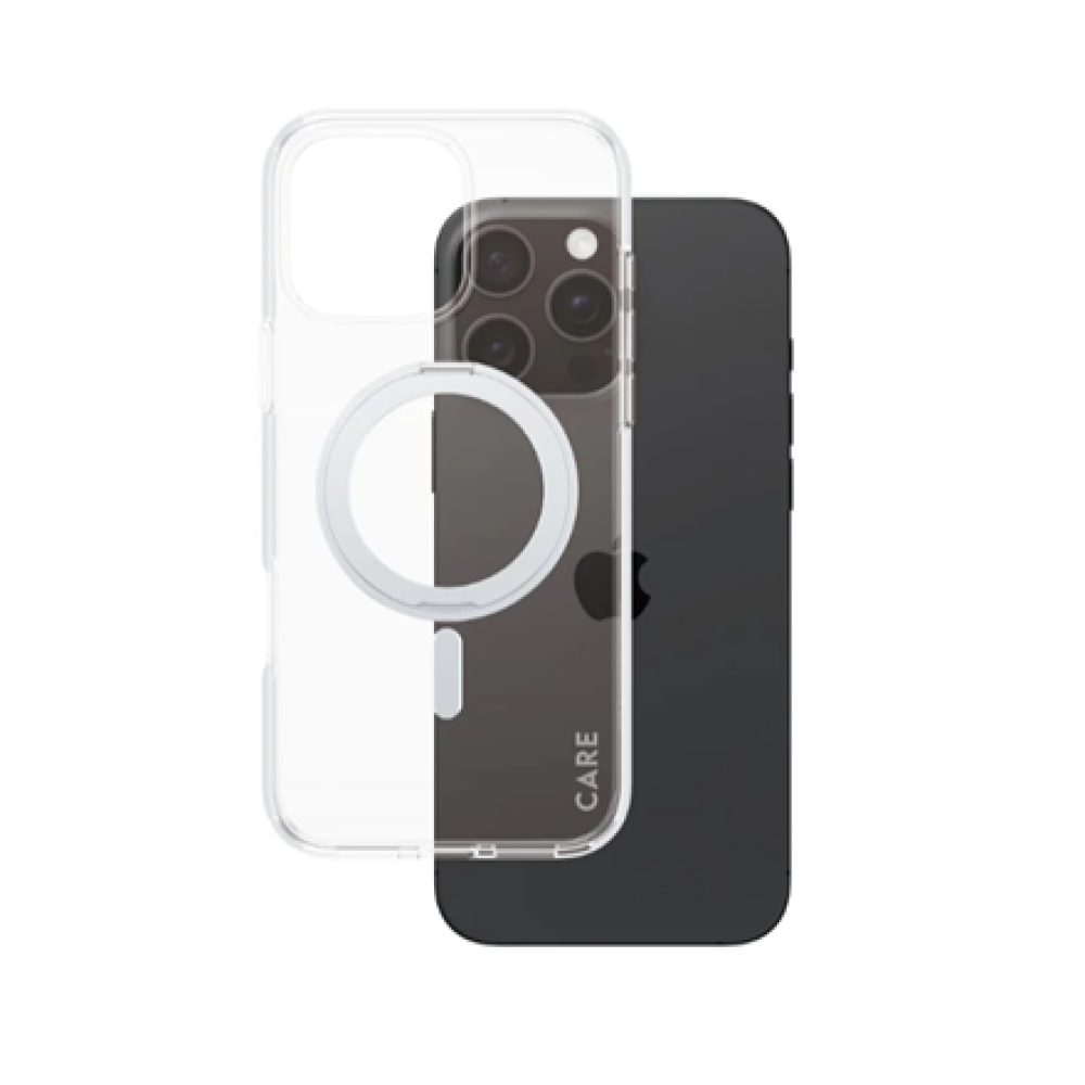 CARE Feature Case , Back cover , Apple , iPhone 16 Pro Max , Recycled plastic , Silver , Kickstand & MagSafe