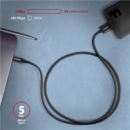 AXAGON , Data and power suply cable, 1 m , BUMM3-CM10AB , USB Type C to USB Type Micro-B