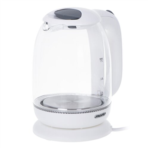 Mesko , Kettle , MS 1302w , Electric , 2200 W , 1.7 L , Glass , 360° rotational base , White