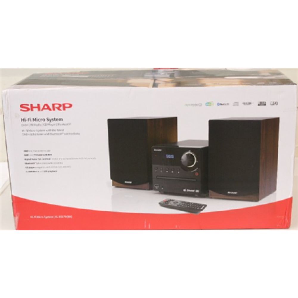 SALE OUT. Sharp XL-B517D(BR) Hi-Fi Micro System, CD/FM/USB/Bluetooth v5.0, Aux-in, 45W, Brown , Sharp Hi-Fi Micro System , XL-B517D(BR) , Brown , USB port , DAMAGED PACKAGING