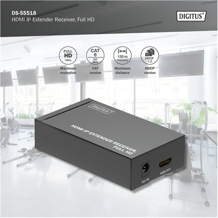 Digitus , HDMI IP Extender Receiver, Full HD , DS-55518