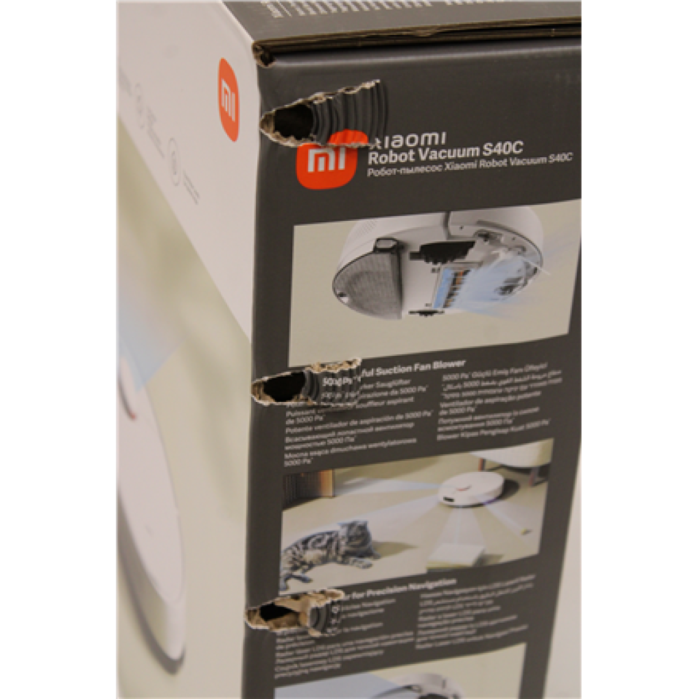SALE OUT. Xiaomi Robot Vacuum S40C EU , SALE OUT. Xiaomi Robot Vacuum S40C EU , Wet&Dry , 2600 mAh , Dust capacity 0.52 L , 5000 Pa , White , DAMAGED PACKAGING