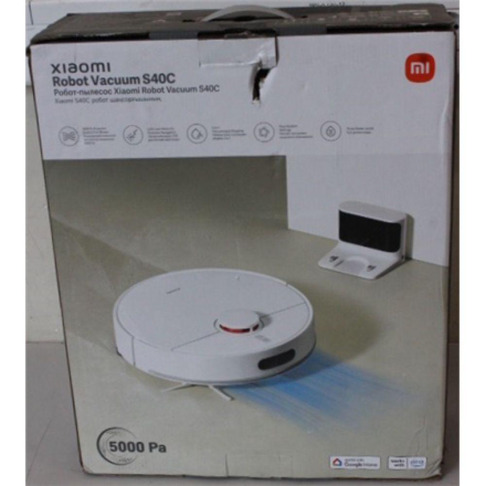 SALE OUT. Xiaomi Robot Vacuum S40C EU , Xiaomi Robot Vacuum S40C EU , Wet&Dry , 2600 mAh , Dust capacity 0.52 L , 5000 Pa , White , DAMAGED PACKAGING