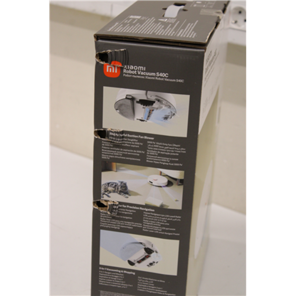 SALE OUT. Xiaomi Robot Vacuum S40C EU , SALE OUT. Xiaomi Robot Vacuum S40C EU , Wet&Dry , 2600 mAh , Dust capacity 0.52 L , 5000 Pa , White , DAMAGED PACKAGING