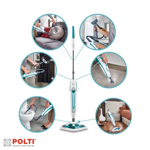 Polti , Steam mop , PTEU0282 Vaporetto SV450_Double , Steam mop and handheld steam cleaner , 1500 W , Operating radius 7.5 m , White