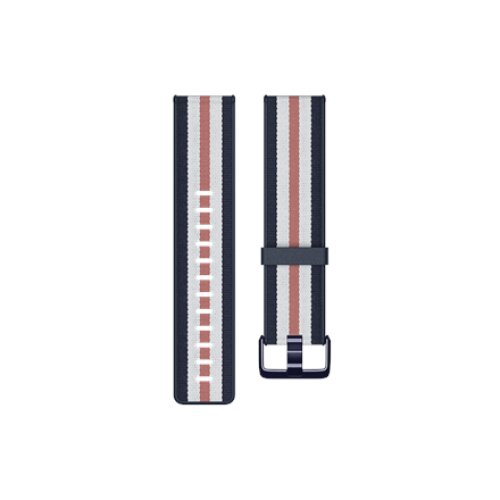 Fitbit , Versa-Lite Woven Hybrid Band, large, navy/pink , The Fitbit Versa woven hybrid band is made of polyester woven material on top and fluoroelastomer material on the bottom with an aluminium buckle. , The Fitbit Versa woven hybrid band is not water 