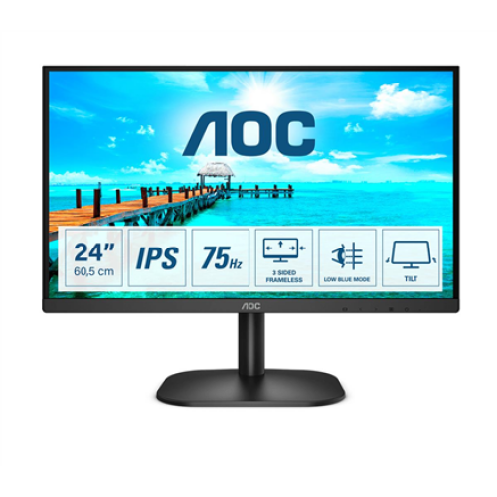AOC 24B2XD 23.8 IPS FHD 1920 x 1080 16:9 4 ms 250 cd/m² Black 75 Hz