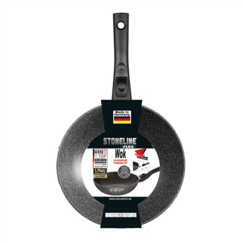 Stoneline , Pan , 19569 , Wok , Diameter 30 cm , Suitable for induction hob , Removable handle , Anthracite
